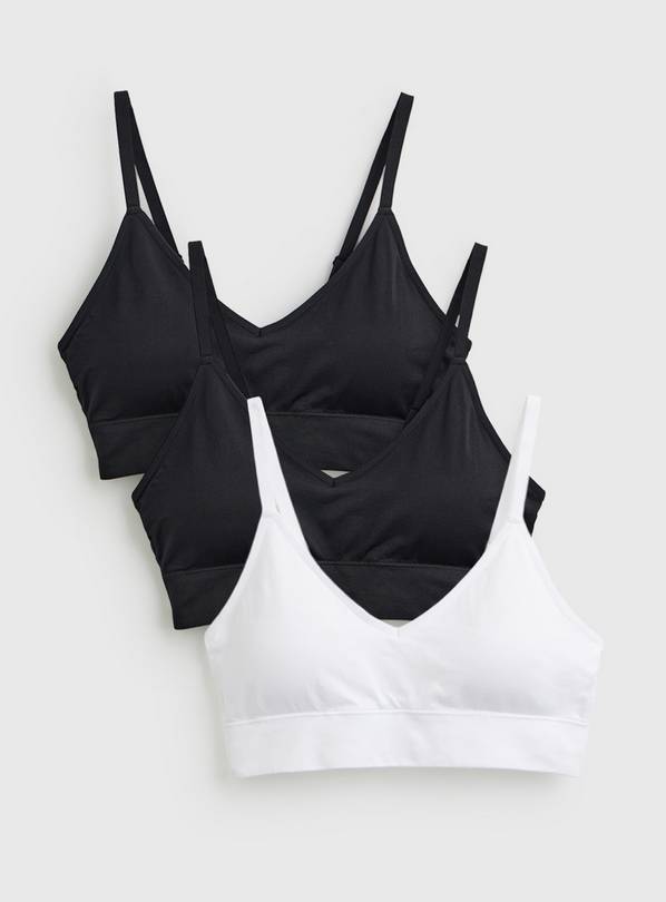 Mono Seamfree V Neck Bralette 3 Pack L